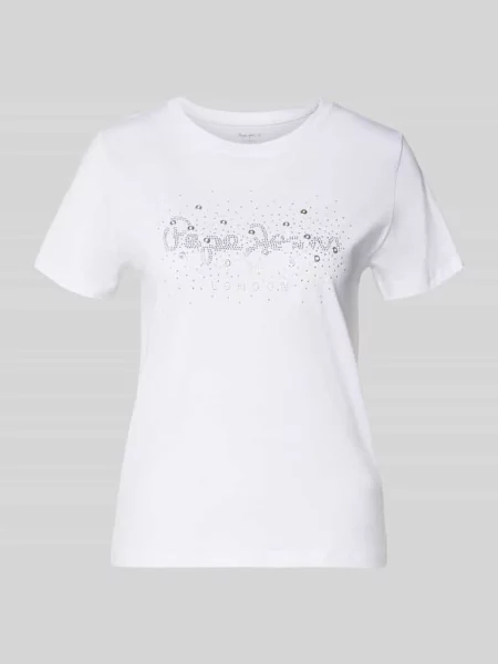 T-shirt o kroju regular fit z czystej bawełny model ‘BRADY’ Pepe Jeans biała