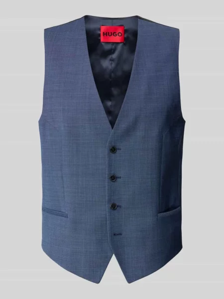 Kamizelka z listwą guzikową model ‘Vin’ Hugo błękitna