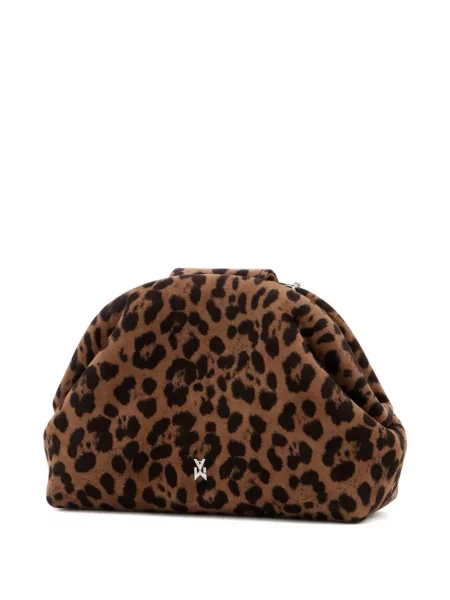 Geantă Amina Muaddi cu imagine cu model leopard maro