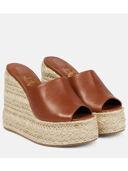 Espadrile Christian Louboutin din piele maro