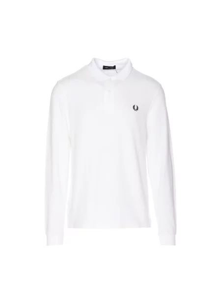 Koszulka polo Fred Perry z długim rękawem biała