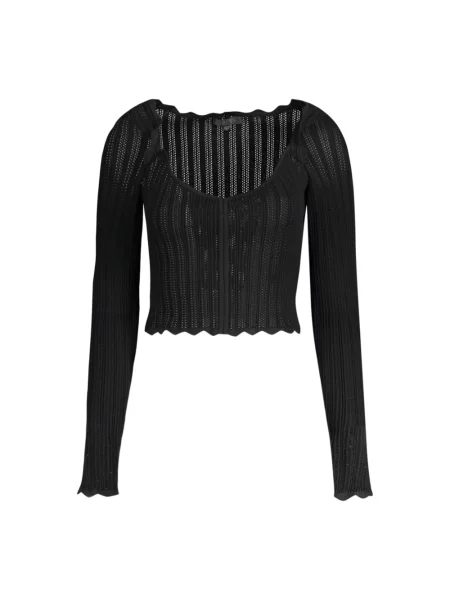 Jeansy Guess z dekoltem w serek czarne