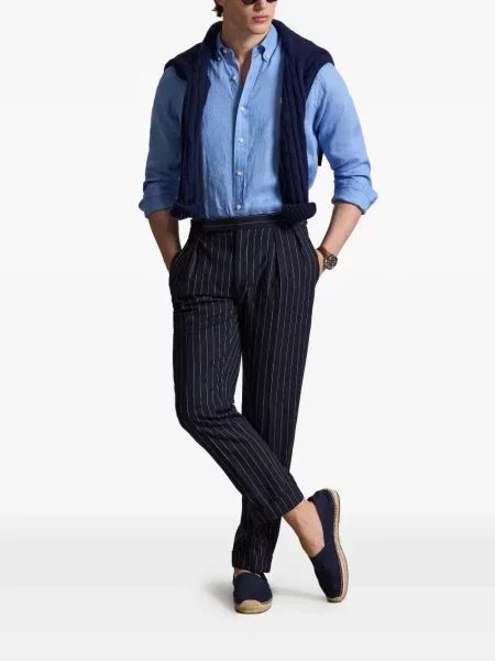 Șosete Polo Ralph Lauren cu model herringbone cu broderie plasă albastru