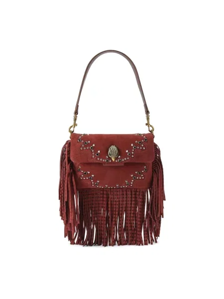 Kurt Geiger London torebka crossbody zamszowa OXFORD czerwona