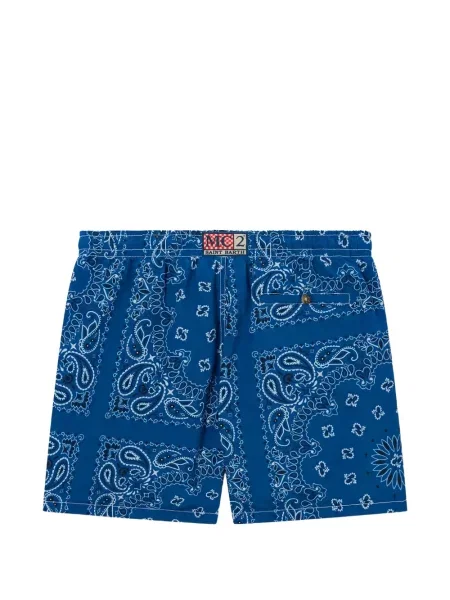 Slip de baie Mc2 Saint Barth cu imagine cu model paisley cu cordon albastru