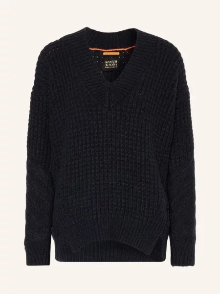 Scotch & Soda Sweter Oversize blau granatowy