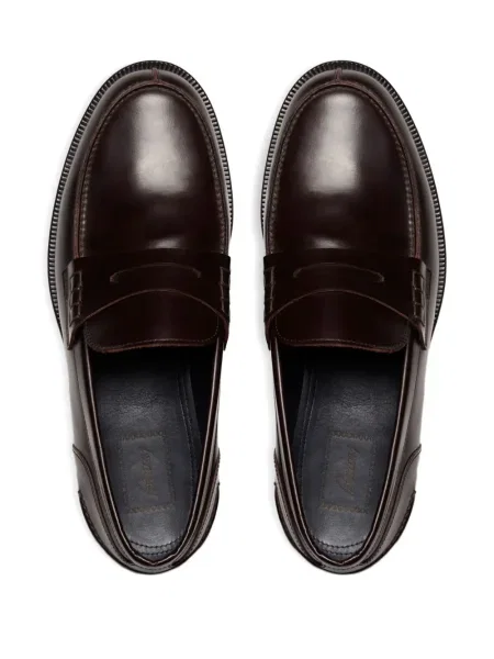 Bőr loafer Brioni barna