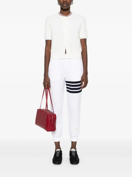 Cardigan Thom Browne cu dungi alb
