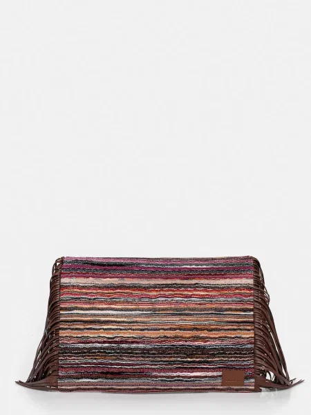 Geantă plic Missoni cu franjuri maro