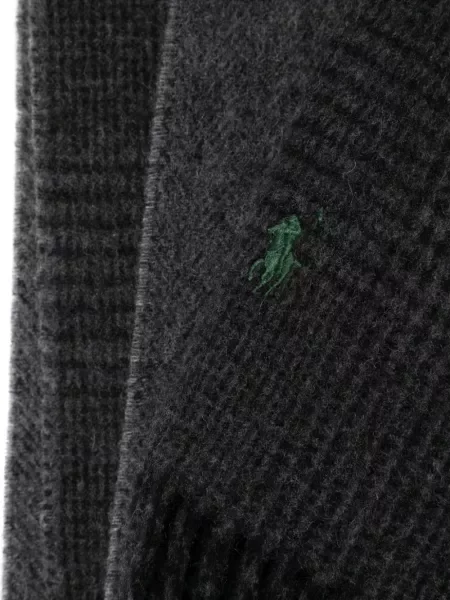 Dryžuotas vilnonis šalikas Polo Ralph Lauren grįžtamasis mėlyna