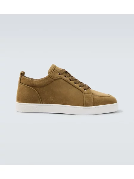 Sneakerși Christian Louboutin din piele de căprioară bej