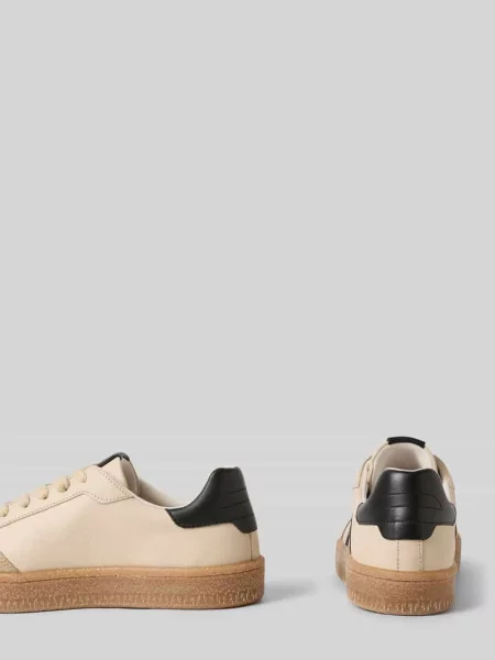 Sneakersy niskie z naturalnej skóry bydlęcej Tamaris beżowe