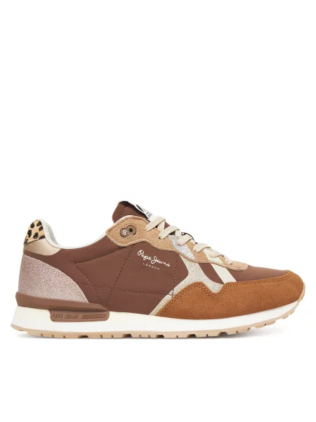 Pepe Jeans Αθλητικά Brit Glitter W καφέ