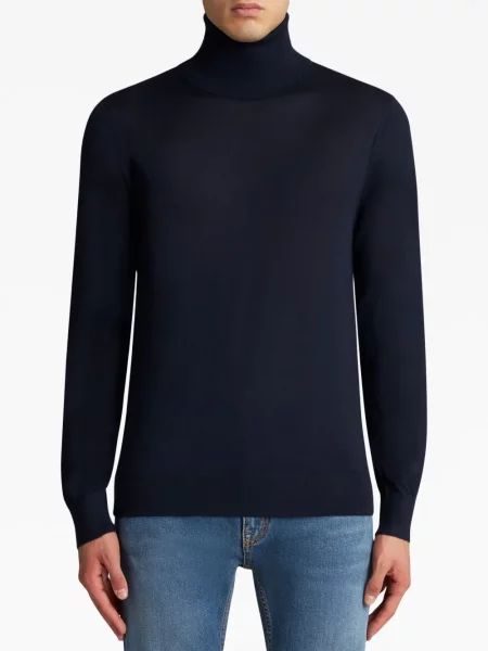 Haftowany sweter Etro niebieski