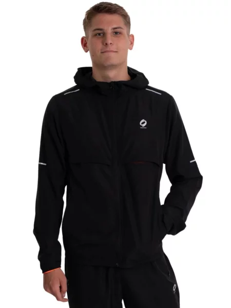 Mymotus Jakna za trening mymotus® hooded running jacket light quick dry črna