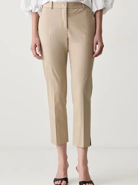 BOSS pantaloni carrot pentru femei din cu bej