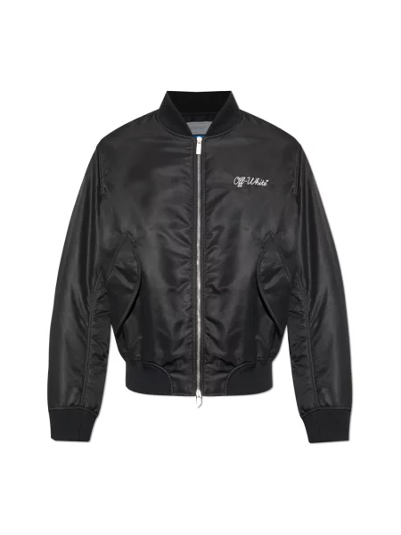 Off-White Script bomberka biały