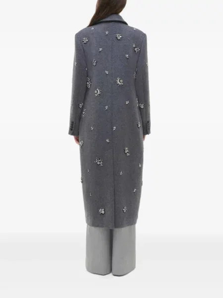 Płaszcz Simkhai z kryształkami dwurzędowy szary