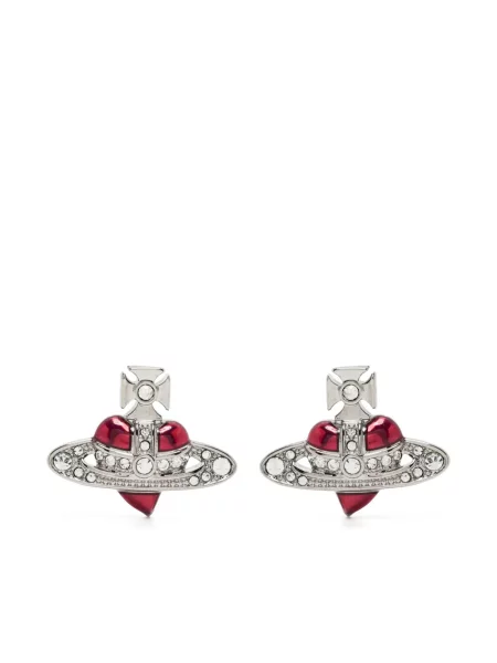 Cercei Vivienne Westwood cu motiv cu inimi argintiu
