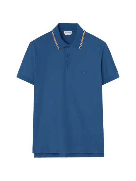 Tricou polo Burberry în carouri albastru