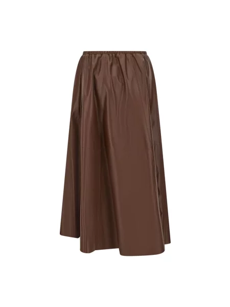 Spódnica skórzana Alberta Ferretti brązowa