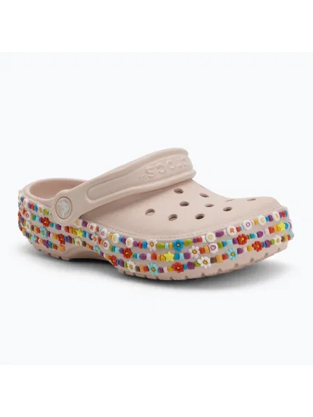 Gyerek papucsok Crocs Classic Beaded Band Clog Kids quartz. Méret: EU bézs