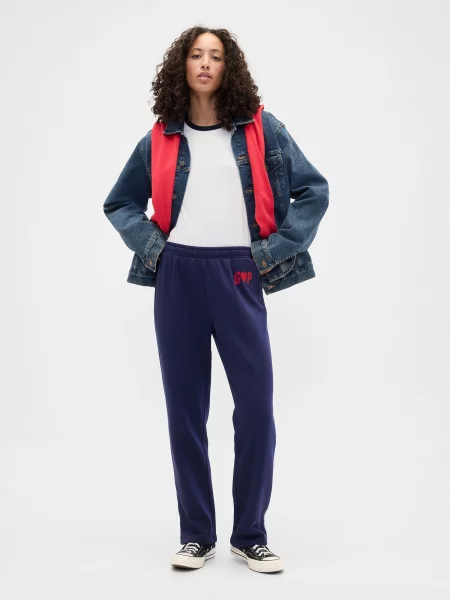 Pantaloni sport Gap cu autograf albastru