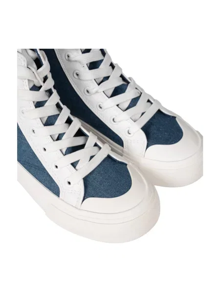 Sneakersy Love Moschino skórzane na platformie niebieskie