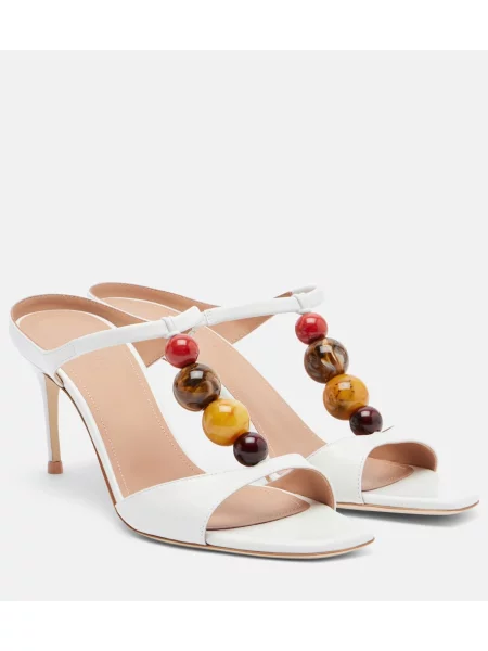 Papuci tip mules Malone Souliers din piele alb
