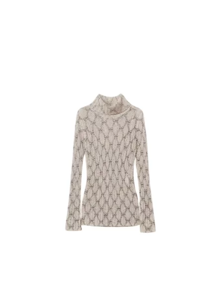 Moherowy sweter Twinset beżowy