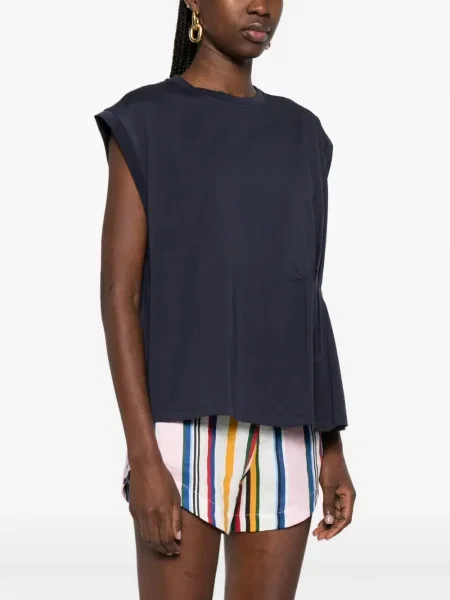 Tricou Twinset plisat albastru