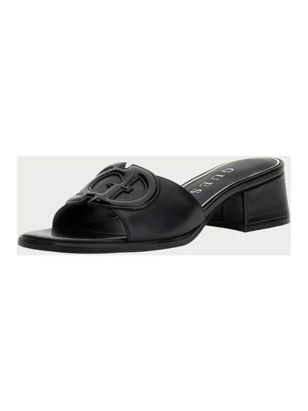 Klapki Guess skórzane czarne