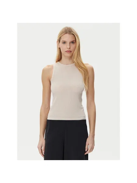 BOSS Felső Flow Slim Fit bézs
