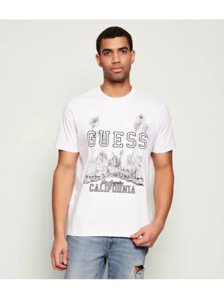 GUESS Tricou | alb