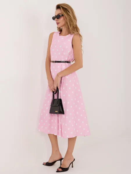 Rochie Italy Moda cu buline roz