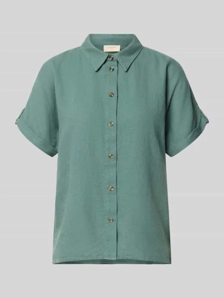 Bluzka o kroju relaxed fit z mieszanki lnu i model Lava' Free/quent zielona