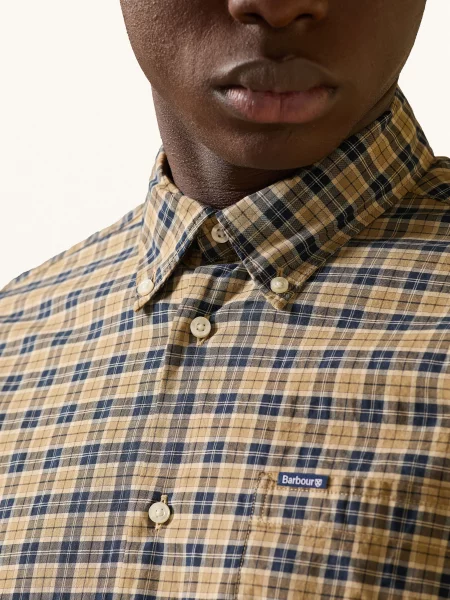 Barbour Košile Lomond Tailored Fit světle hnědá / režná / tmavě modrá