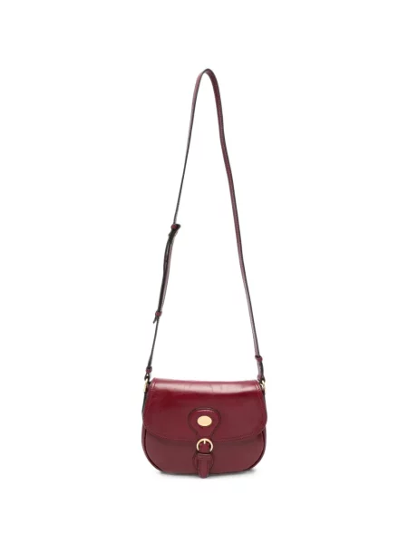 Geanta crossbody The Bridge din piele cu cataramă roșu