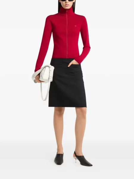 Cardigan Courreges cu broderie roșu