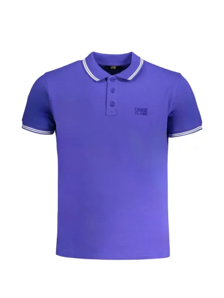 Tricou polo Cavalli Class cu broderie violet