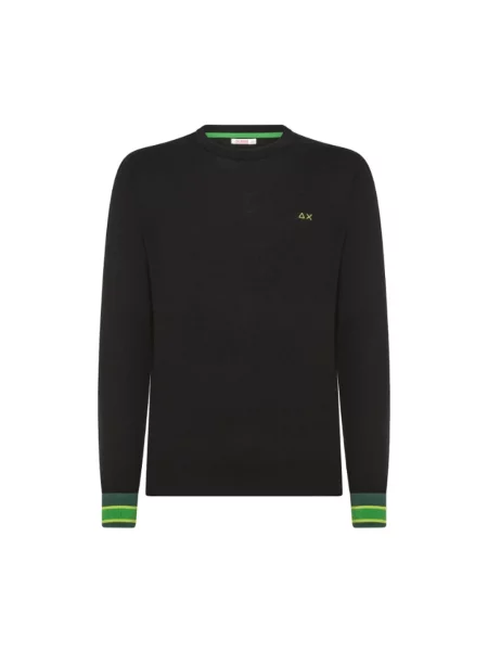 Sweter Sun68 w paski z paskiem czarny