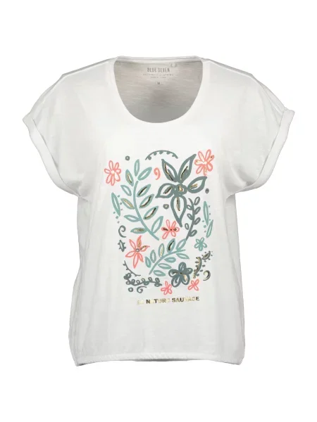 BLUE SEVEN Majica zlatna / kraljevski zelena / crvena bijela