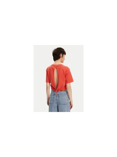 Tommy Jeans Póló Relaxed Fit narancssárga