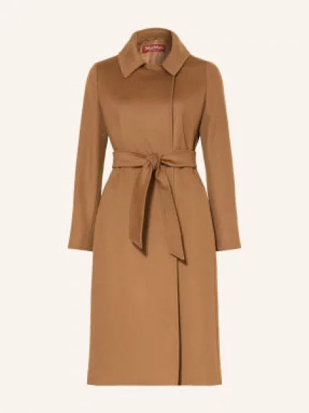 Max Mara Studio Vlněný Kabát koňaková
