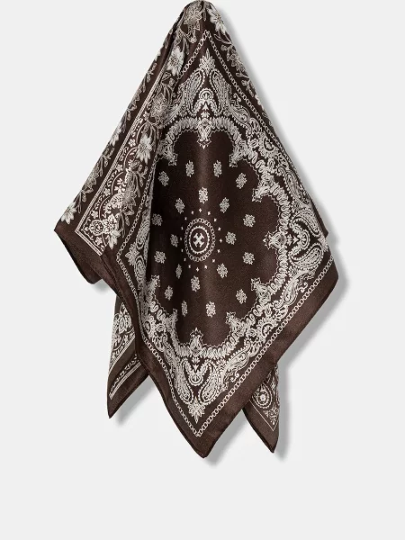 Svilena marama Answear.LAB za žene s uzorkom smeđa