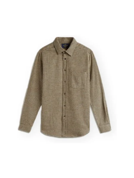 Flanelová košeľa Portuguese Flannel s abstraktným vzorom zelená