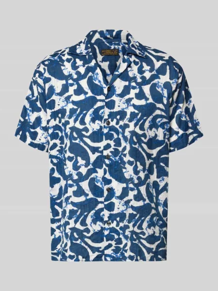Koszula casual o kroju krój regular fit z nadrukiem allover model BILBAO' Jack & Jones Premium niebieska