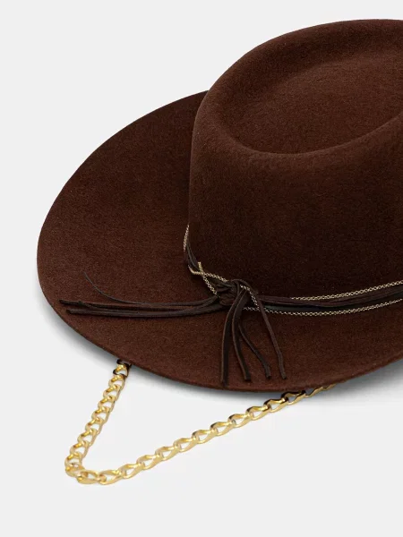 LE SH KA headwear капелюх із широкими полями вовняний Brown Cowboy коричневий