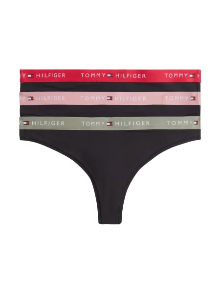 Tommy Hilfiger Underwear Tanga kaki / roz pal / roșu negru