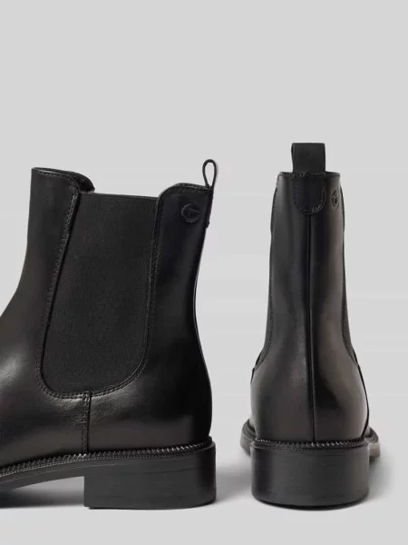 Buty chelsea z naturalnej skóry ze skóry bydlęcej Tamaris czarne